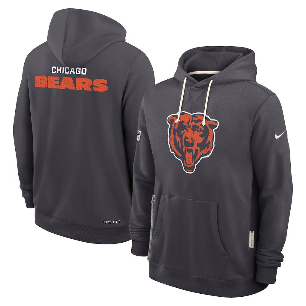 Men 2026 NFL Chicago Bears hoodie black 01->chicago bears->NFL Jersey
